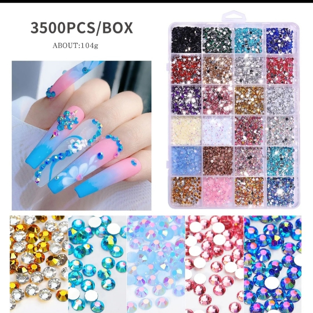 Colorful Nail Art Rhinestones Set
